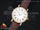Rotonde de Cartier RG White Textured Dial on Brown Leather Strap A23J