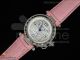 Pasha GMT SS White Textured Dial on Pink Leather Strap A23J