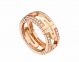 Replica BVLGARI Parentesi Small Pink Gold Ring with Demi Pave Diamonds